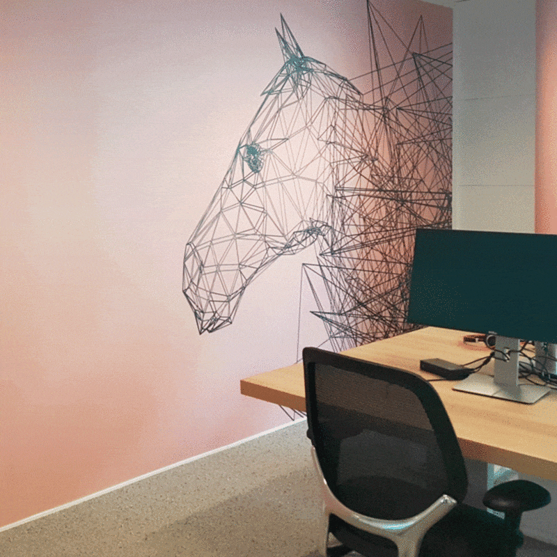 Décoration murale coloré de différents bureaux