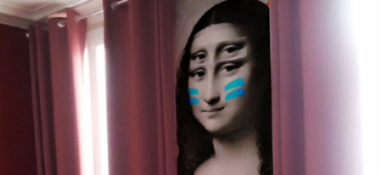 Décoration murale pour hotel avec visage Joconde