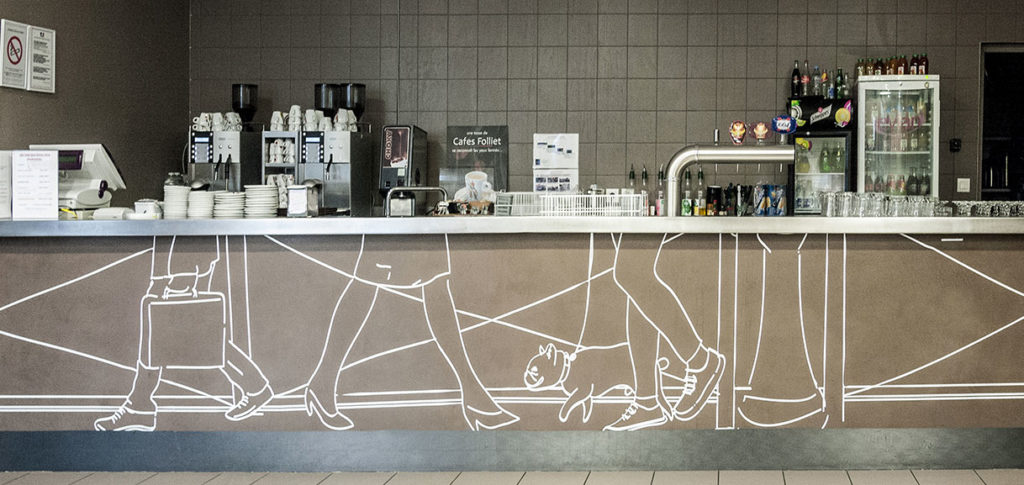 Décoration pour restaurant avec adhésif